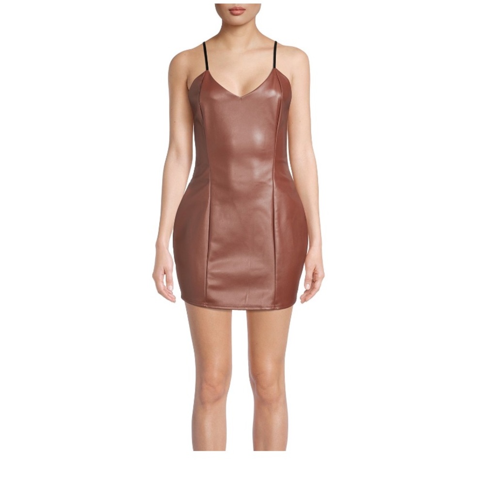 Faux leather dress